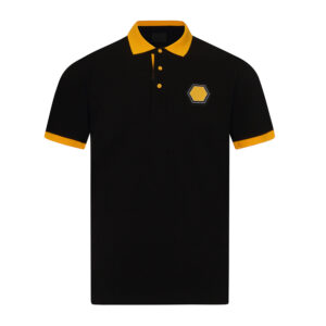 Branded Polo Shirt with Collar and Two Button Placket Front
